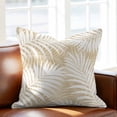 thumbnail image 2 of Throw Pillow Covers, Beige Palm Leaf Decorative Throw Pillow Covers 18x18 Inch, Summer Coastal Botanical Tropical Square Linen Pillow Cases for Couch/Living Room/Sofa, 2 of 9