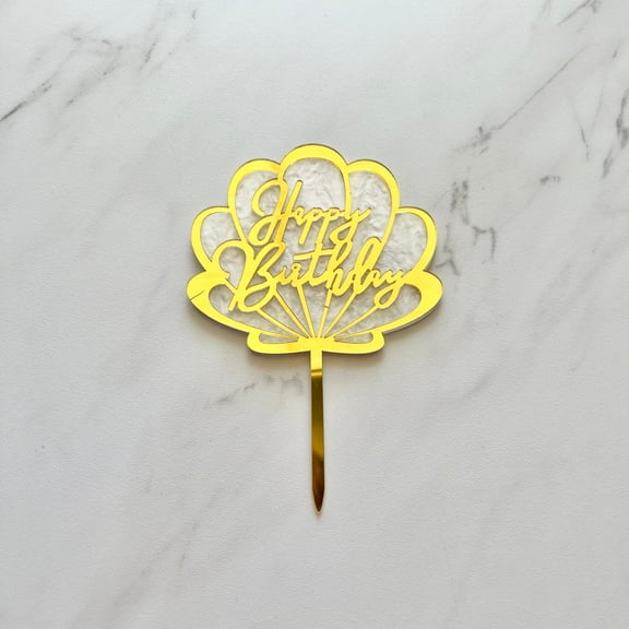 SEASHELL HAPPY BIRTHDAY CAKE TOPPER