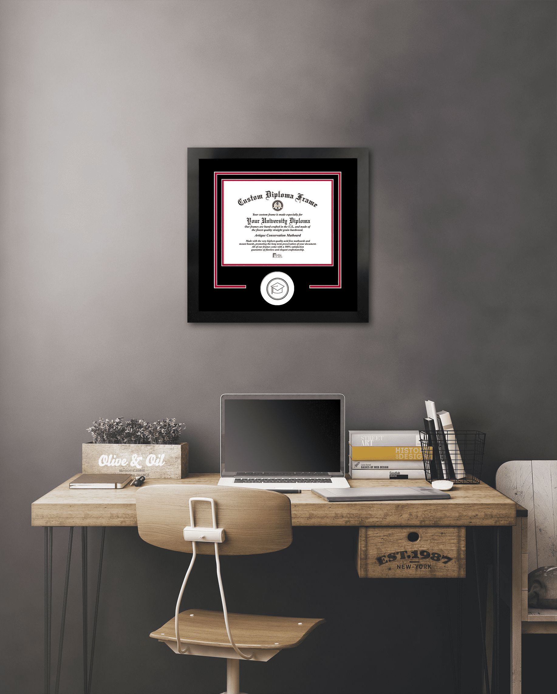 Western Michigan University 14w x 11h Spirit Diploma Manhattan Black Frame with Bonus Campus Images Lithograph (value savings $59)