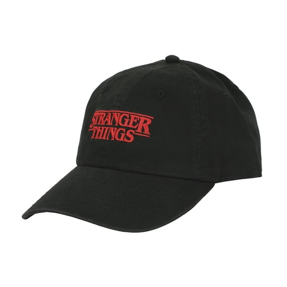 Stranger Things Logo Black Unstructured Baseball Cap