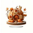 thumbnail image 2 of Yoziaaoa 1 Pcs Charming 2D Pumpkin House Acrylic Ornament, Festive Holiday Desktop Display Piece, 6x4in(Multi-color), 2 of 5
