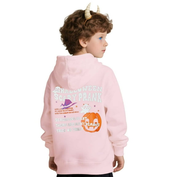 Mercatoo Halloween Hoodies for Teen Girls 3D Printed 𝐒pooky Season Sweatshirt Letter Print Cute Casual Trendy Pullover Clothes