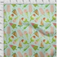 thumbnail image 4 of oneOone Rayon Sky Blue Fabric Ice Cream Cone Quilting Supplies Print Sewing Fabric By The Yard 56 Inch Wide, 4 of 8