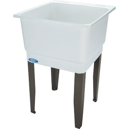 Mustee UtilaTub 20-Gallon Floor-Mount Laundry/Utility Tub, Sinks 33 X 23 X 25 IN., White