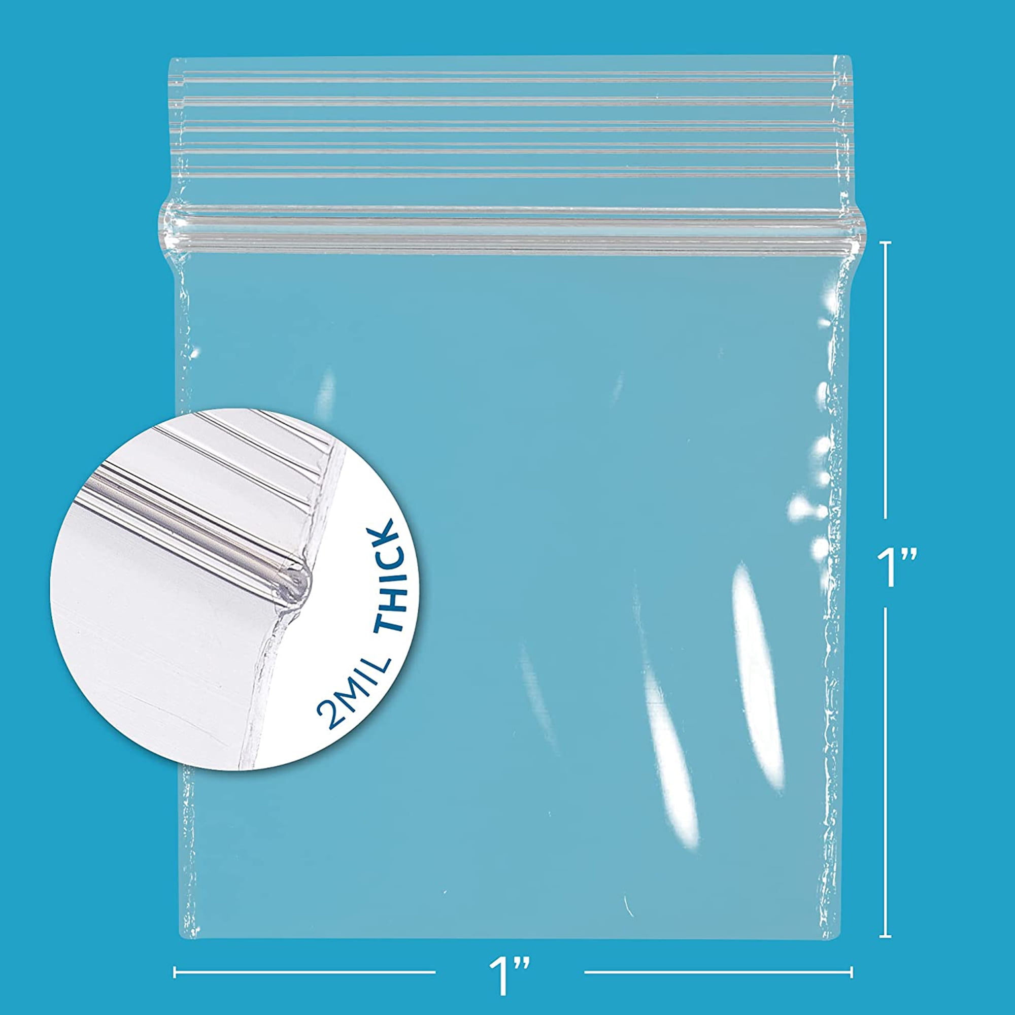 GPI 1” x 1” Small Ziplock Bag for Jewelry Storage, Shipping & Packaging, 1000-Pack