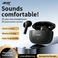 thumbnail image 5 of Acer Wireless Earbuds Bluetooth 5.4 – 13mm Drivers with Deep Bass, AI Noise Cancelling Dual Mic, 20H Playtime, Quick Charge, Secure Comfort Fit In-Ear Earphones for Calling, Work, Travel, 5 of 11