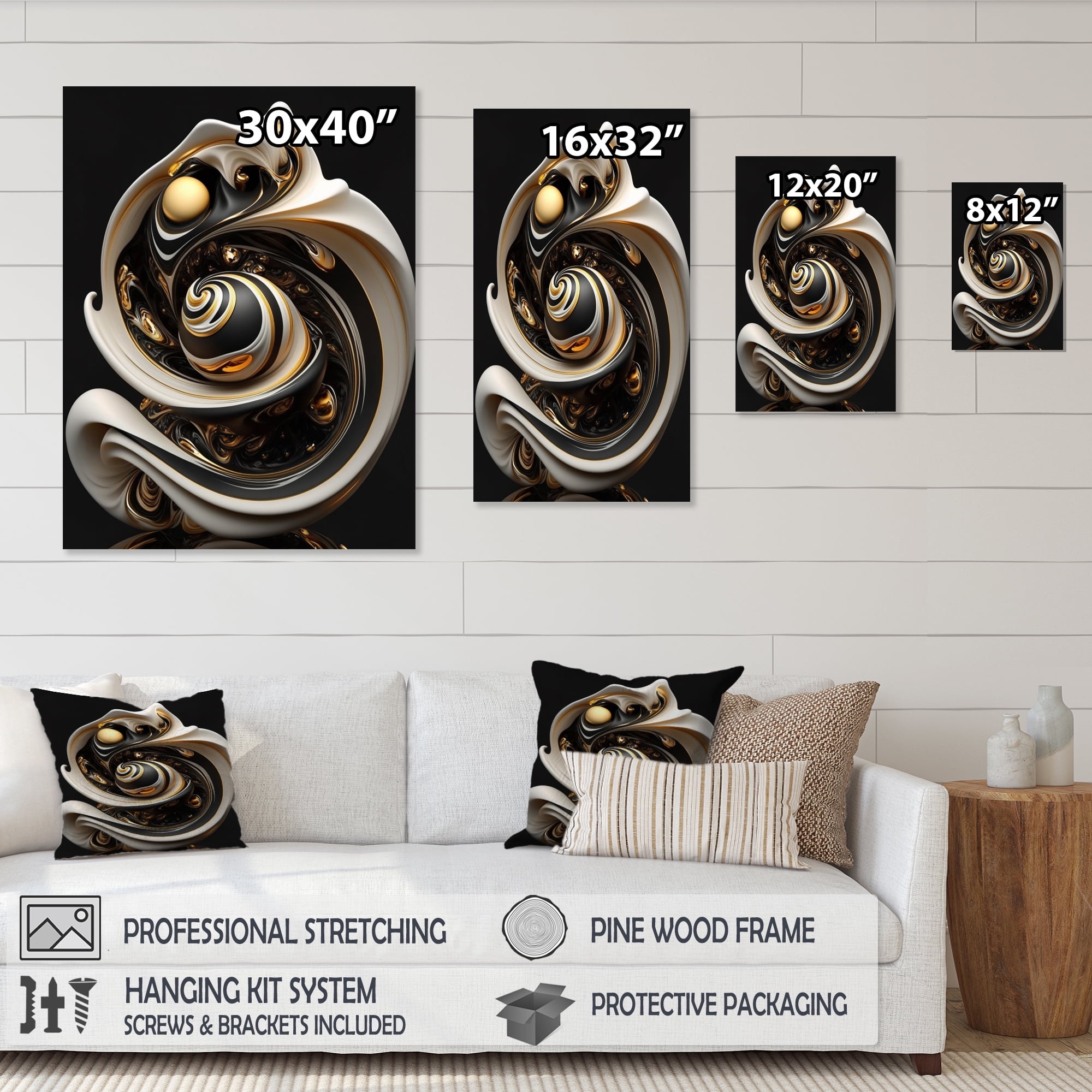 Designart Liquid White Stained Glass V Canvas Wall Art