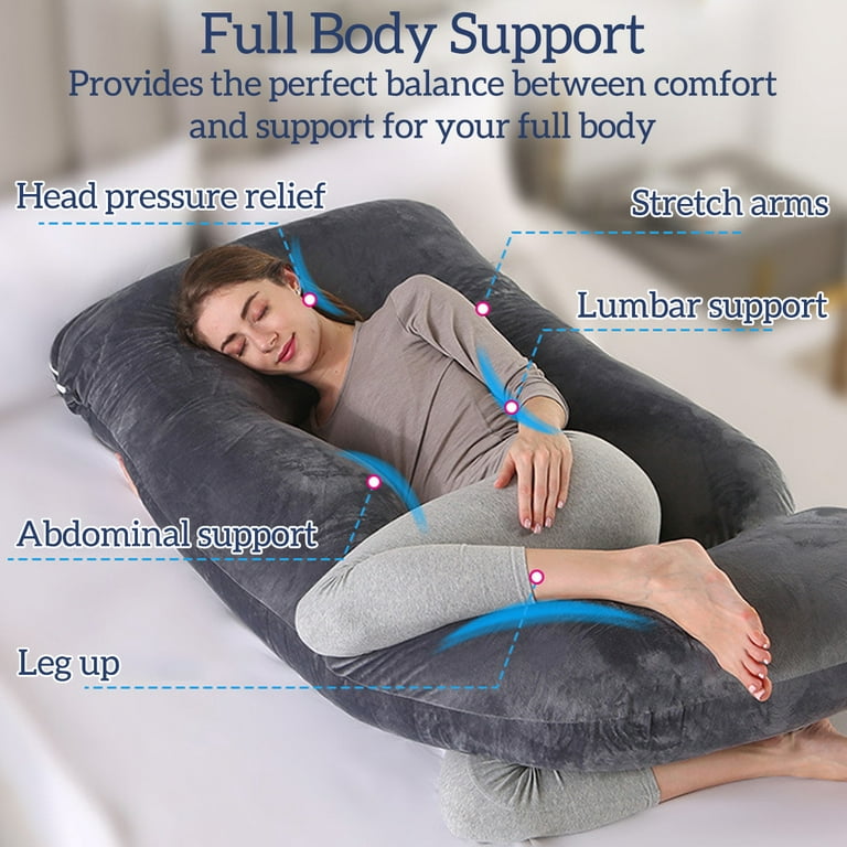 J Shaped Full Body Pregnancy Pillow, Maternity Body Pillow for Pregnant  Women, soft and practical back cushion,for pregnant women, the mother and  side sleeper 