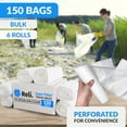 thumbnail image 2 of Easy Grab Trash Bags, 55-60 Gallon (150 Count) (Clear), 2 of 7