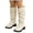 White, variant on WXFAZCVU Girls Knee High Boots Over Knee Long Boots Round Toe Princess Shoes Fashion Goingout Size 2.5