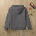thumbnail image 5 of Toddler Sweatshirt Color Solid Zip Up Jackets Long Sleeve Hoodie Top Sleeve Up Coat Boys Jacket Dark Gray 7 Years-8 Years, 5 of 6