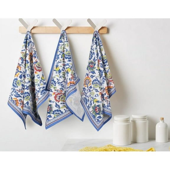 Fingercraft Kitchen Towels, Set of 6 Cotton Dish Towels Multi-Purpose Kitchen Cloth Soft Highly Absorbent Bar and Tea Towels 20in X 30in Lemon Print