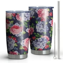 20 Oz Pioneer Flower Coffee Tumbler Double Wall Insulated Stainless Steel Water Bottle | Metal Reusable Thermoses Flask with Cup Cap | Leak & Sweat Proof with Anti-Dust Lid