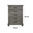 thumbnail image 5 of Benjara BM314412 54 in. Fimmy Rustic Gray Wood Finish & Black Tall Dresser Chest with 5 Drawers, 5 of 6