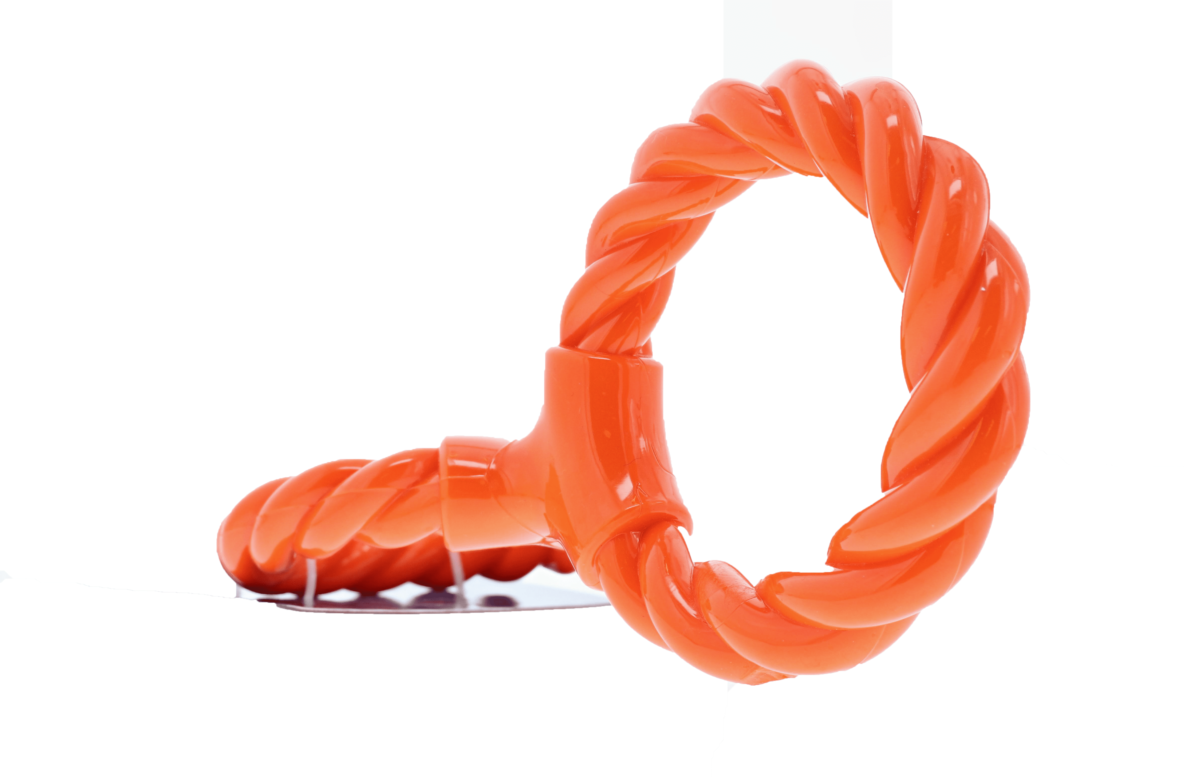 Infinity Pet TPR and Rope Twist n Tug Toy, Double Ring, Orange