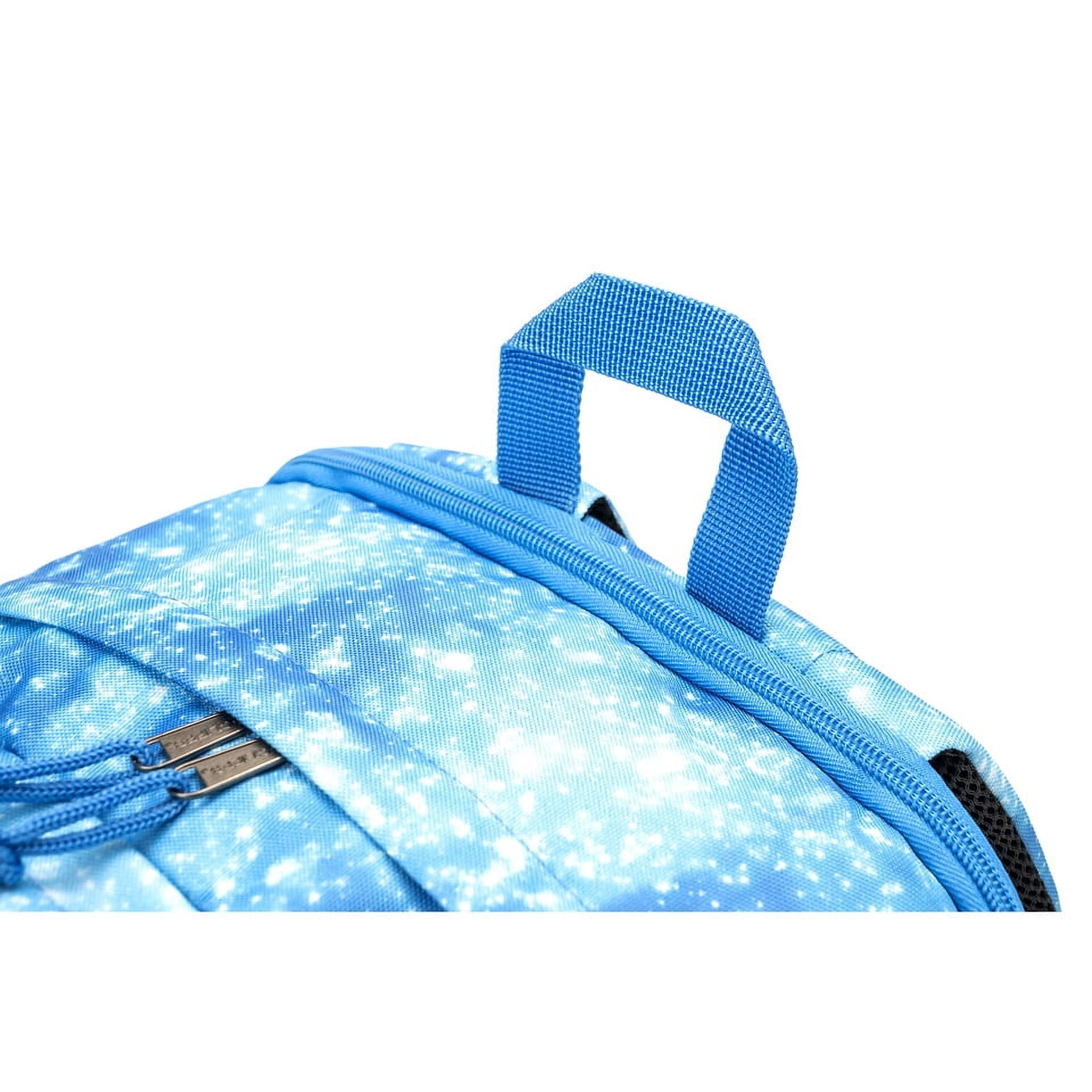 K-Cliffs Case 20pc Multi-Compartment School Backpack w/Laptop Sleeve, Bottle Holder, and Padded Shoulder Straps, Unisex, Ages; 8-Adult,  Royal Sparkle Dust