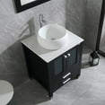 thumbnail image 5 of Walsport 24" Luxurious Bathroom Vanity Set with Mirror Black Cabinet and White Ceramic Vessel Sink 2 Large Sliding Drawers and 2-Door Pop-up Drain Faucet, 5 of 7