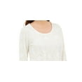 thumbnail image 2 of JM Collection Women's Metallic Print Buttoned Cuff Top  White Size Small, 2 of 3