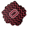 thumbnail image 2 of Letter O Chevron Garnet and Black  Foam Coaster Set of 4, 2 of 3