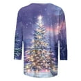 thumbnail image 4 of Christmas Costumes for Women Glitter Christmas Tree Shirt Womens 3/4 Sleeve Tops Crewneck Casual T Shirt Vacation Shirts, 4 of 5