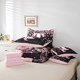 thumbnail image 6 of Manfei Girls Pink Monogrammed Bedding Comforter Set 7 Pieces, Personalized Letter T Queen Bedding Sets, Kawaii Axolotl Cherry Blossoms Queen Sheet Sets, Microfiber Bedroom Decor, 6 of 8