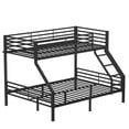 thumbnail image 3 of Ktaxon Twin XL Over Queen Metal Bunk Bed with Stairs & Full-Length Guardrail, Black, 3 of 9