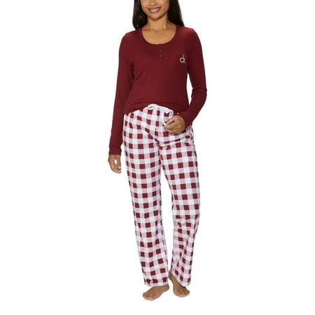 

Calvin Klein Womens 2 Piece Fleece Pajama Set (Red Large)