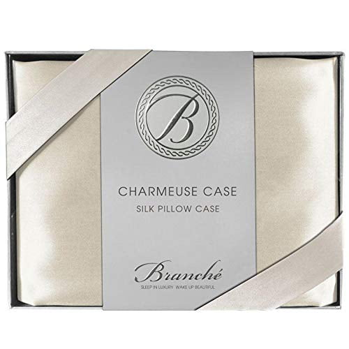 Branché Beauty Sleep Charmeuse Case | Silk Pillowcase for Healthy Skin and Hair | Queen/Standard - 20" x 28" / 51 x 71 cm | Crème