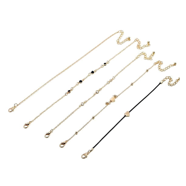 Tobillera pequeña de doble capa con borlas para niñas, estilo tobillera de playa, joyería tobillera, tamaño ajustable