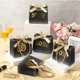 thumbnail image 4 of Bolsas de regalo para fiestas del 50 aniversario de Spakon, 25 unidades, color negro y dorado, 4 of 6