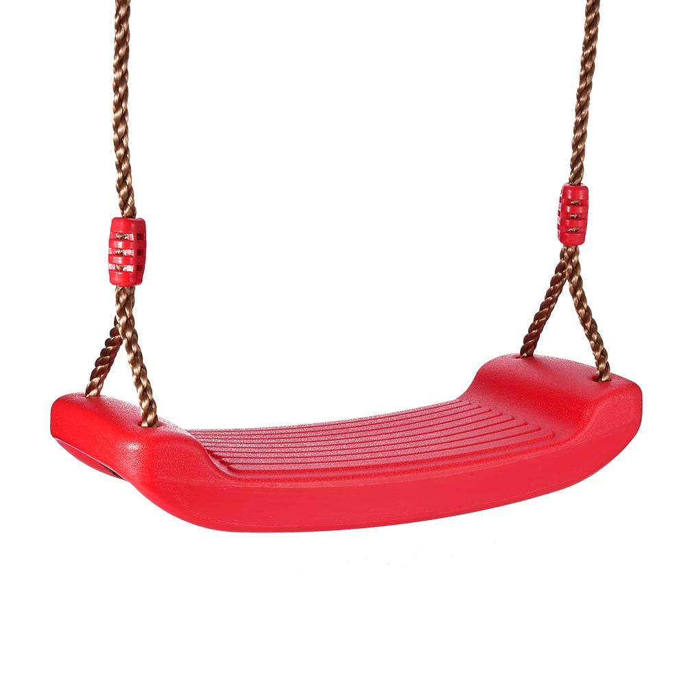 Plastic Swing, Outdoor Flat Bench Seat with Adjustable Nylon Hanging