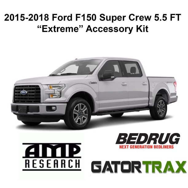 Gator Extreme Accessory Kit Fits 2015 2019 Ford F150 Supercrew 5 5 Ft Gatortrax Electric Tonneau Cover Amp Power Running Boards Full Bedrug Carpet Bed Liner Walmart Com Walmart Com