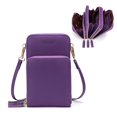 thumbnail image 1 of Small Crossbody Cell Phone Purse for Women, Mini Messenger Shoulder Handbag Wallet with Credit Card Slots,Purple, 1 of 7