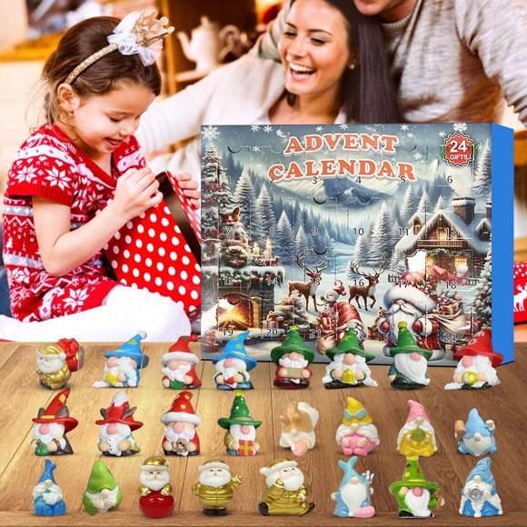 Wzzjkit Compte à Rebours de Noël 24 Jours de Surprises 24 Formes Différentes de Boîte du Père Noël Ouverture Festive Heureuse