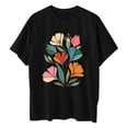 thumbnail image 5 of Drses Womens Summer Tops Oversized Tshirt Flower Graphic Tees Short Sleeve Shirts Summer Casual Loose Flower Plant Shirts Tops, 5 of 5