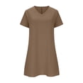 thumbnail image 4 of Unir Women's Plus Size Casual Dress, Linen-Like V-Neck Short Sleeve Summer T-Shirt Dress with Pockets, 1PC, XXXL-XXXXXL, 4 of 7