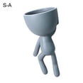thumbnail image 2 of Visland Ceramic Wall Plant Pots Hanging Planter Succulent Plant Pots Creative Human Shaped Small Cactus pots Flower Pots Mini Plant Planters, 2 of 5