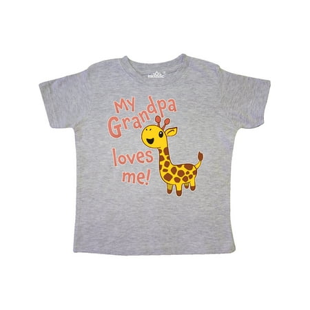 

Inktastic My Grandpa Loves me- cute giraffe Gift Toddler Boy or Toddler Girl T-Shirt