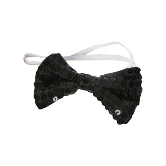 Black Sequin Bowtie Bow Tie for Clown or Christmas Costume