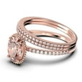 thumbnail image 4 of Gorgeous Minimalist 2.50 Carat Oval Cut Morganite And Diamond Moissanite Engagement Ring, Floral Wedding Ring, Two Matching Band in 10k Solid Rose Gold, Gift For Her, Promise Ring, Anniversary Ring, 4 of 4
