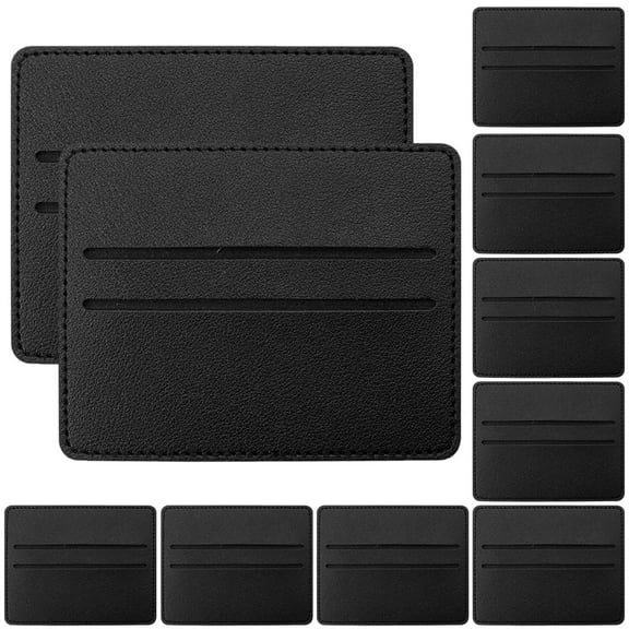 EUBUY 10PCS PU Leather Cards Holder Wallet 2 Slots Slim Portable Travel Credict Card Pouch for Women Men Yellow