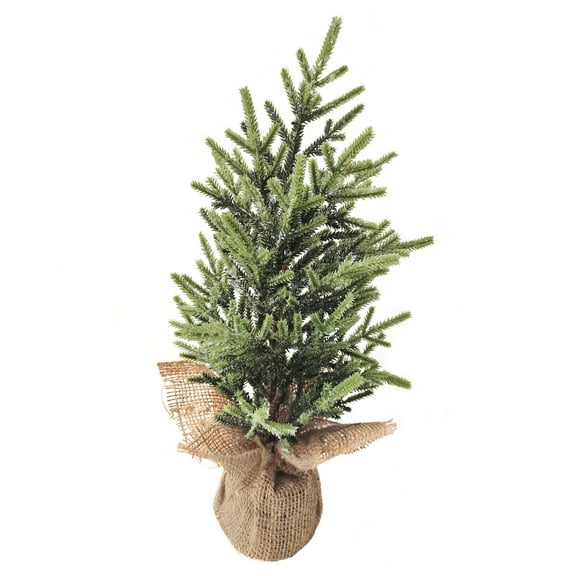 Northlight Frosted Ice Pine Artificial Christmas Tree with Jute Base - 16.5"