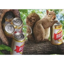 Avanti Press Squirrel Opening Can of Beer from Six Pack on Tree Branch Funny / Humorous Birthday Card
