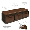 thumbnail image 2 of Badger Basket Children’s Wooden 17.3 gal Toy Storage Bench with Cushion and Fabric Bins, Espresso, 2 of 6