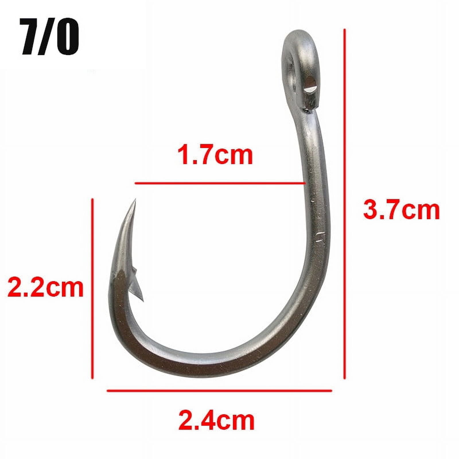 10884 100pcs Size 2/0-12/0 Stainless steel Fishing Hooks Big Thick Tuna Fishing Hooks Fishhooks with Hole Fly Fishing