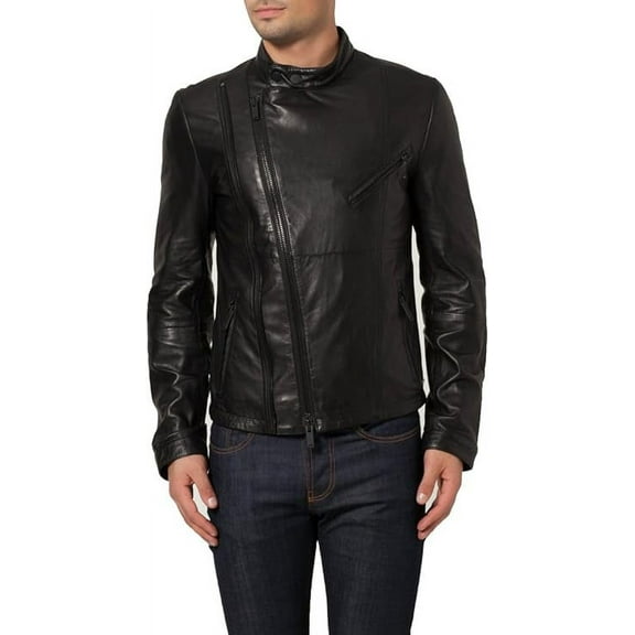 Men's Genuine Lambskin Leather Jacket Motorcycle Biker Jacket A228