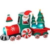 Animated Airblown Santa on Train with Spinning Wheels Christmas Decor, 8' Long