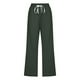 thumbnail image 3 of WILLBEST Pantalones Casuales para Mujer, Primavera Verano, Color Sólido, con Cordones, Bolsillos, Holgados, Pierna Ancha, Capri para Una Comodidad Elegante. Chica, 3 of 3