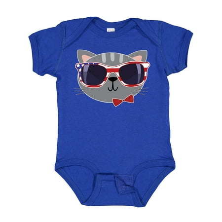 

Inktastic 4th of July Girl Outfit Patriotic Cat Gift Baby Boy or Baby Girl Bodysuit