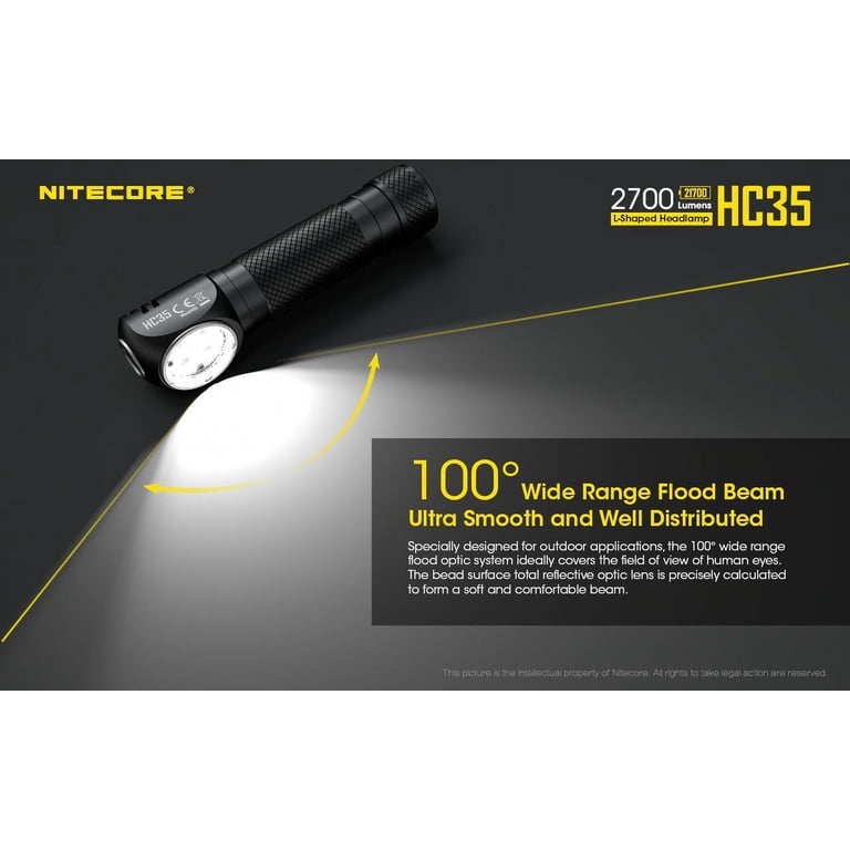 NITECORE HC35 2700 Lumen USB Rechargeable 21700 Headlamp and LumenTac Battery Case